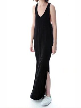 T by Alexander Wang Black Knit Scoop Neck Racerback T-Shirt Dress
